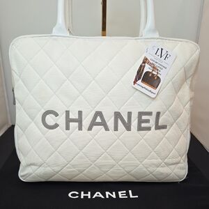 Chanel Rare Vintage Sport Line Quilted canvas tote From Lagerfeld era 2000